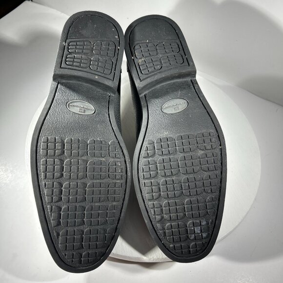 Sandro Moscoloni Mens Size 10 Leather Loafers Shoes Dress Black Apron Split Toe - Picture 8 of 12